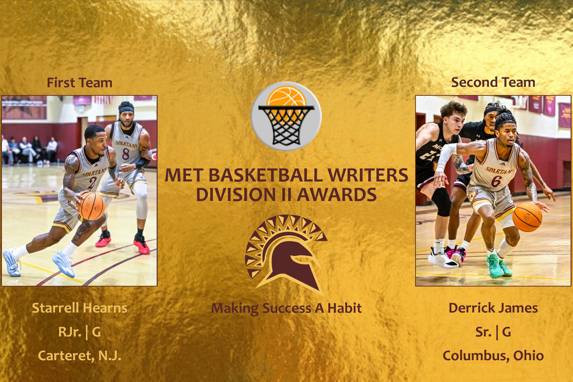 Starrell Hearns & Derrick James Receive All-Met Men's Basketball Recognition